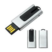 Usb Slim Fit Retractil 4Gb Medidas 4.2 X 1.8 X 0.8 Cm Color Plata Con Detalle Negros